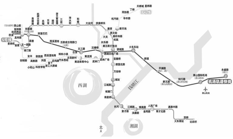 新增两站杭州机场快线拟定17个站